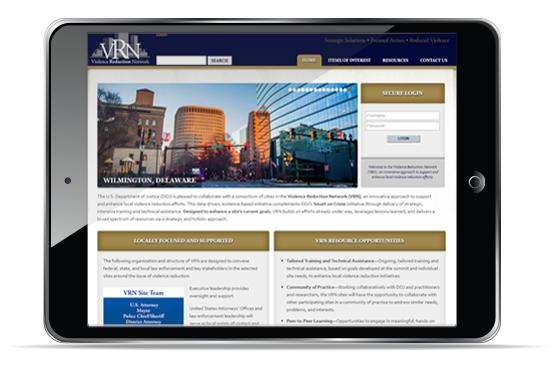 VRN Website on a tablet